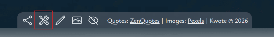 Kwote.cc footer.